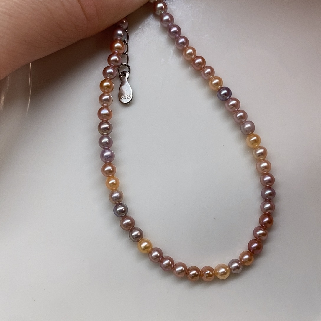 银S925镶嵌颈饰淡水珍珠