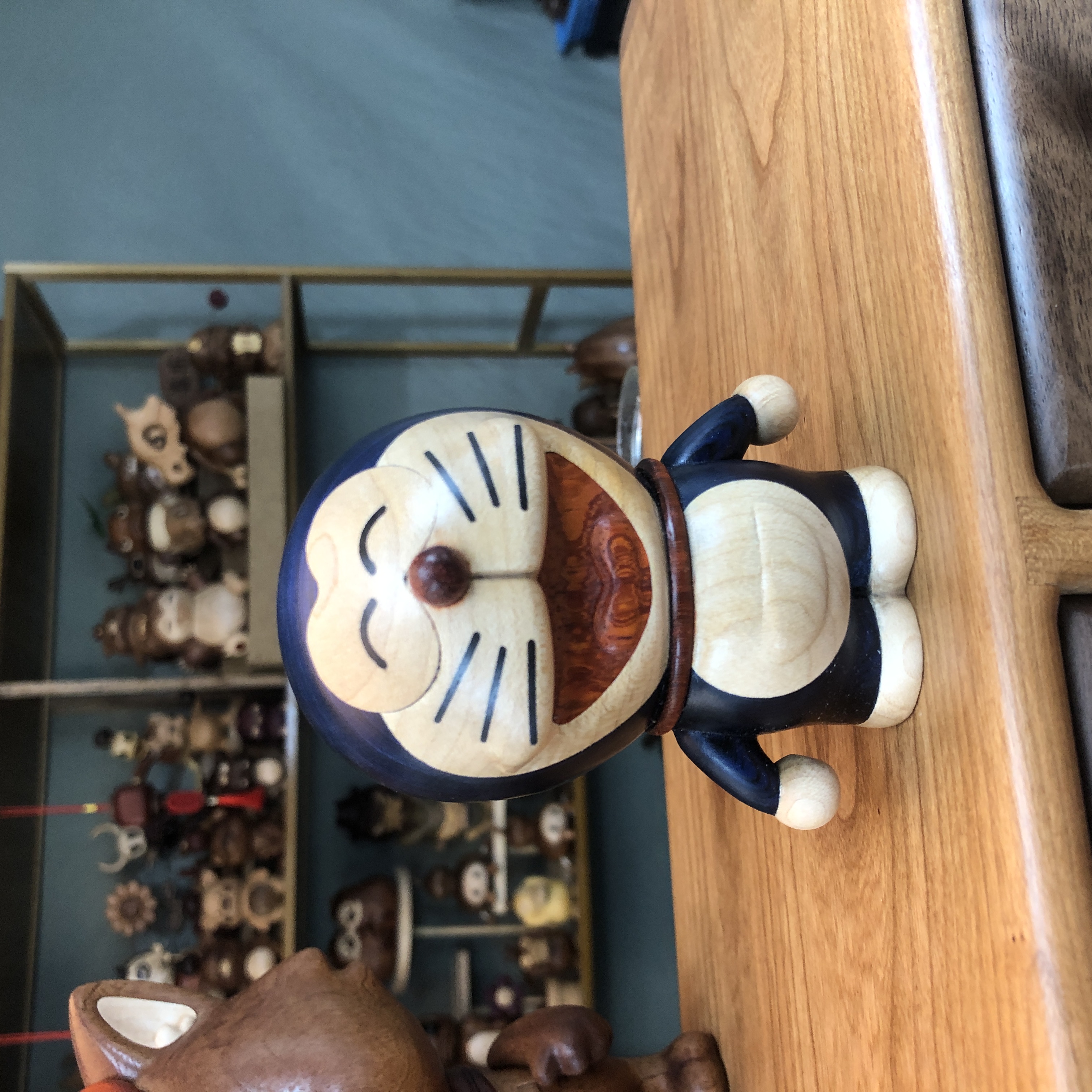 新款可爱实木叮当猫哆啦A梦摆件