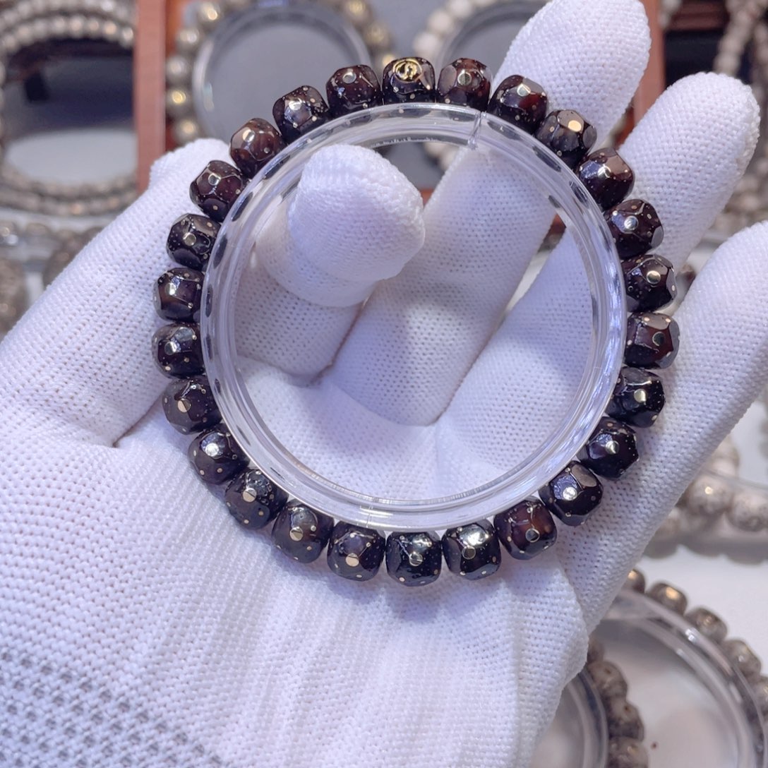 星月菩提手串原生态黑金星月手工无相