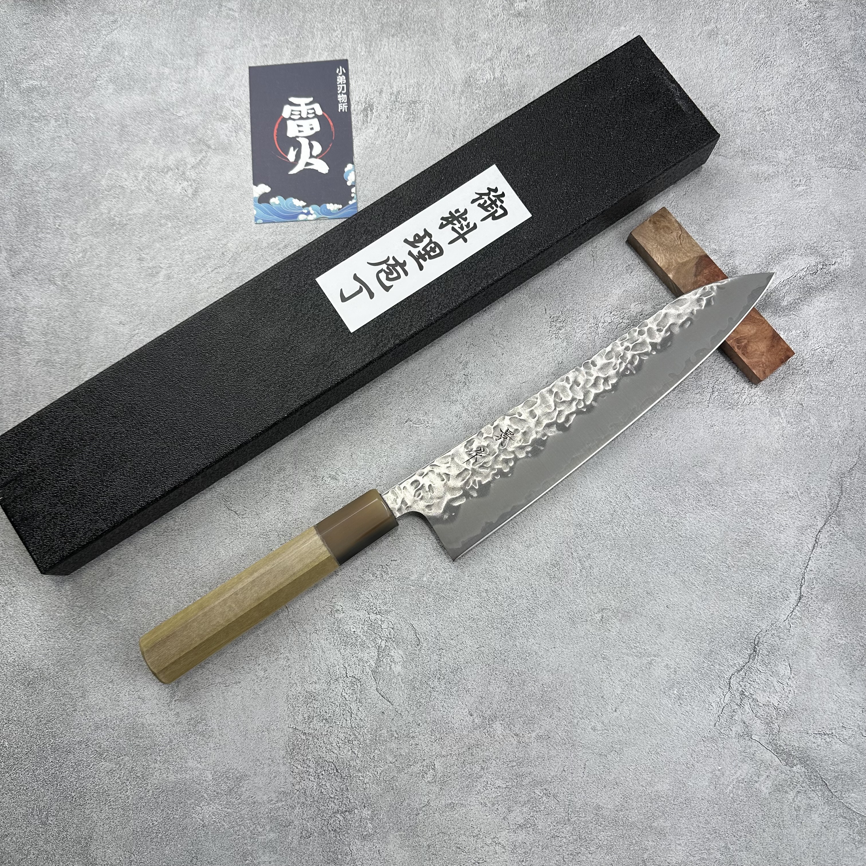 景作 不锈钢夹白一 锤纹犁地 牛刀