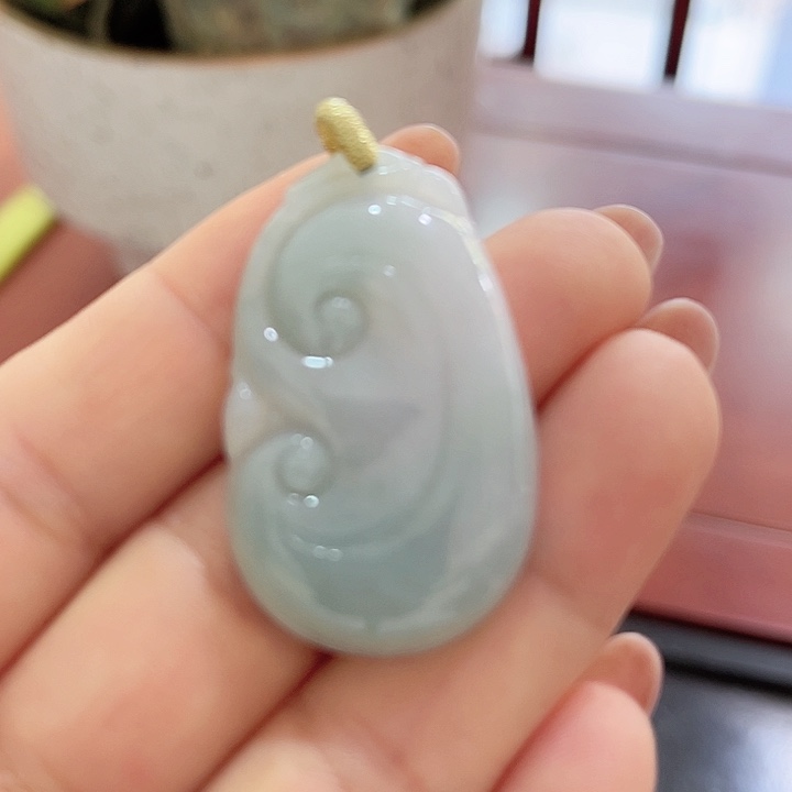 颈饰未镶嵌翡翠如意翡翠挂件带绳子
