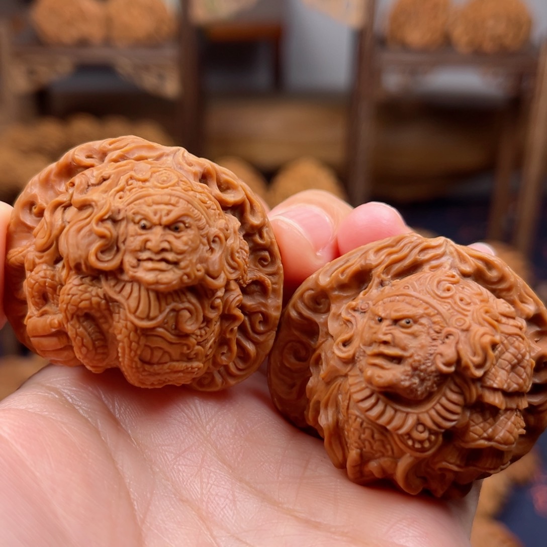核桃把件四大天王