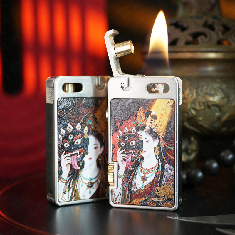 CHIEF/首领女财神扎基拉姆一键弹射龙舌彩绘煤油打火机男士礼品