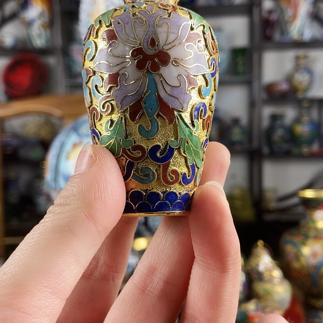 水****铜景泰蓝小瓶子一个老货