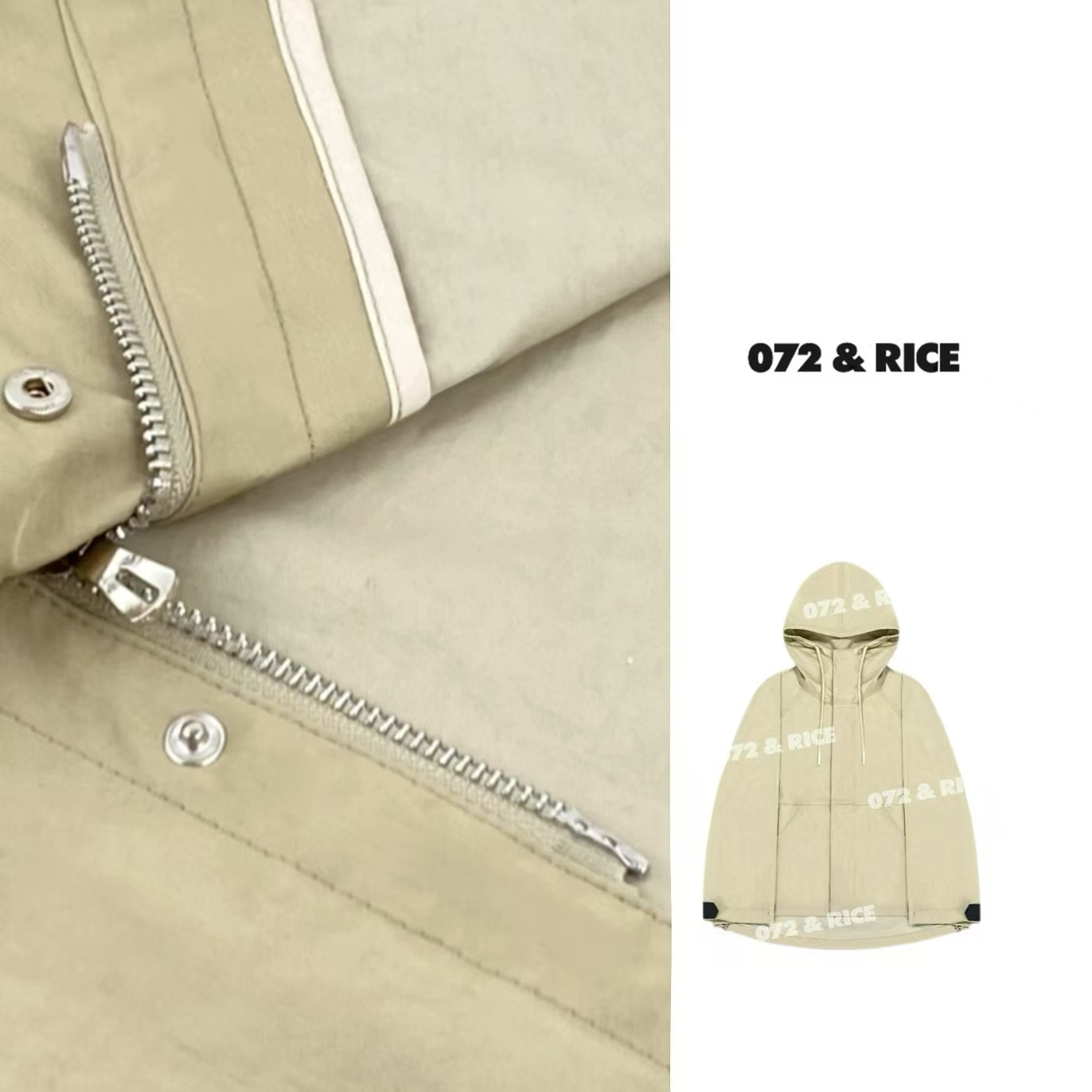 072 & RICE【稻香外套】春季休闲连帽拉链长袖外套 31NW045Z FF11