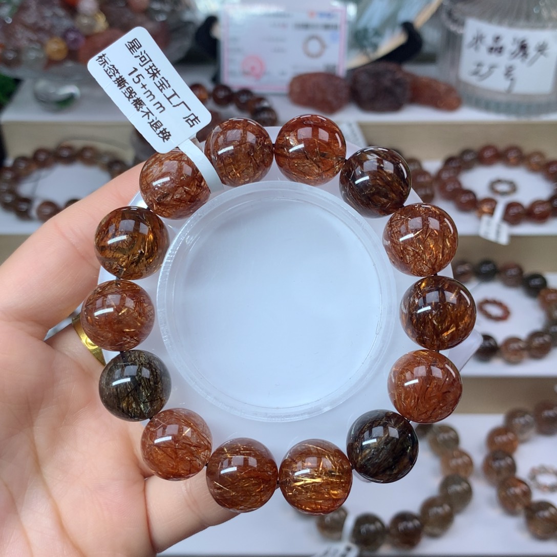 水晶手串未镶嵌黑金超七多样性发其一