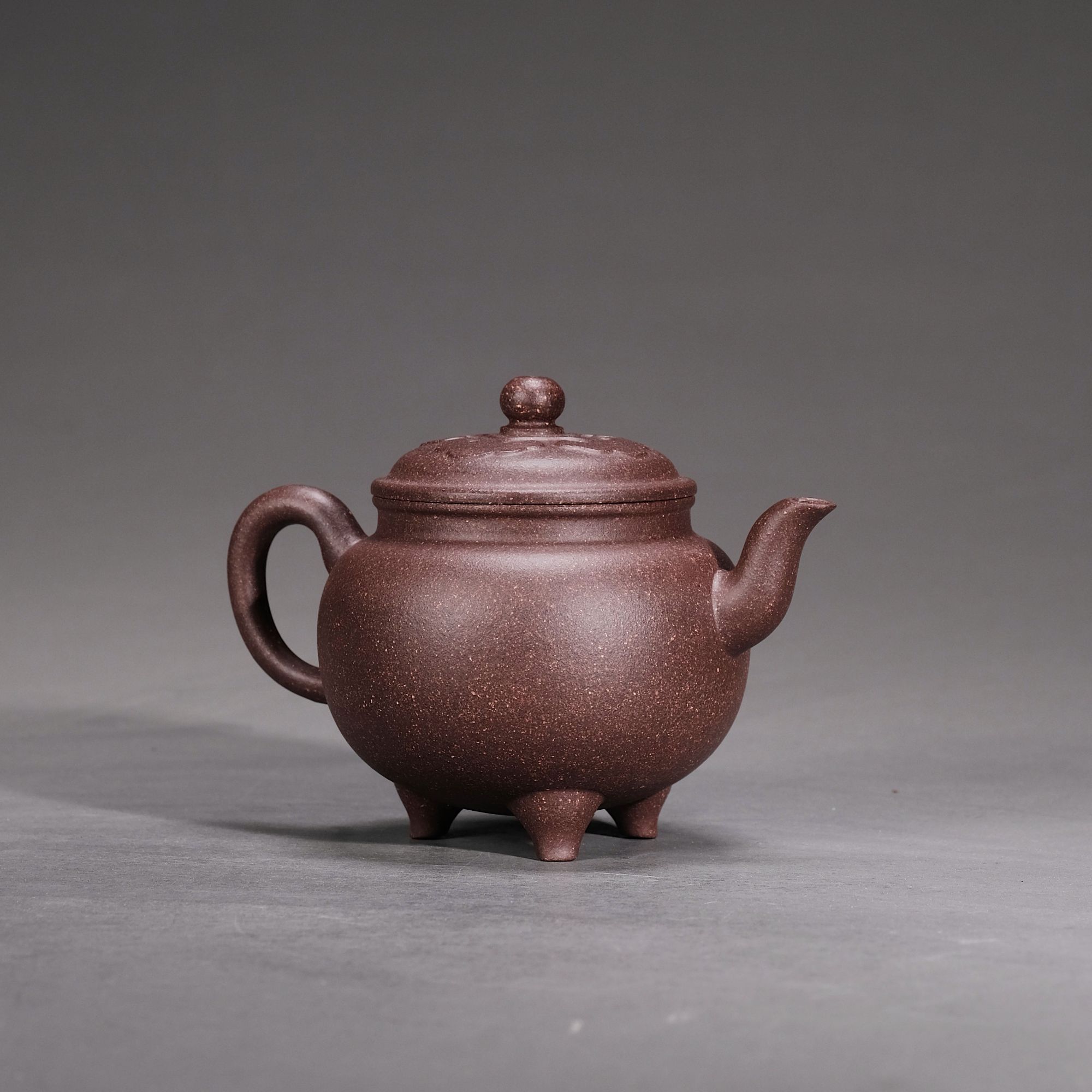 【宜子孙】大彬三足如意.小号.紫泥.容量130cc