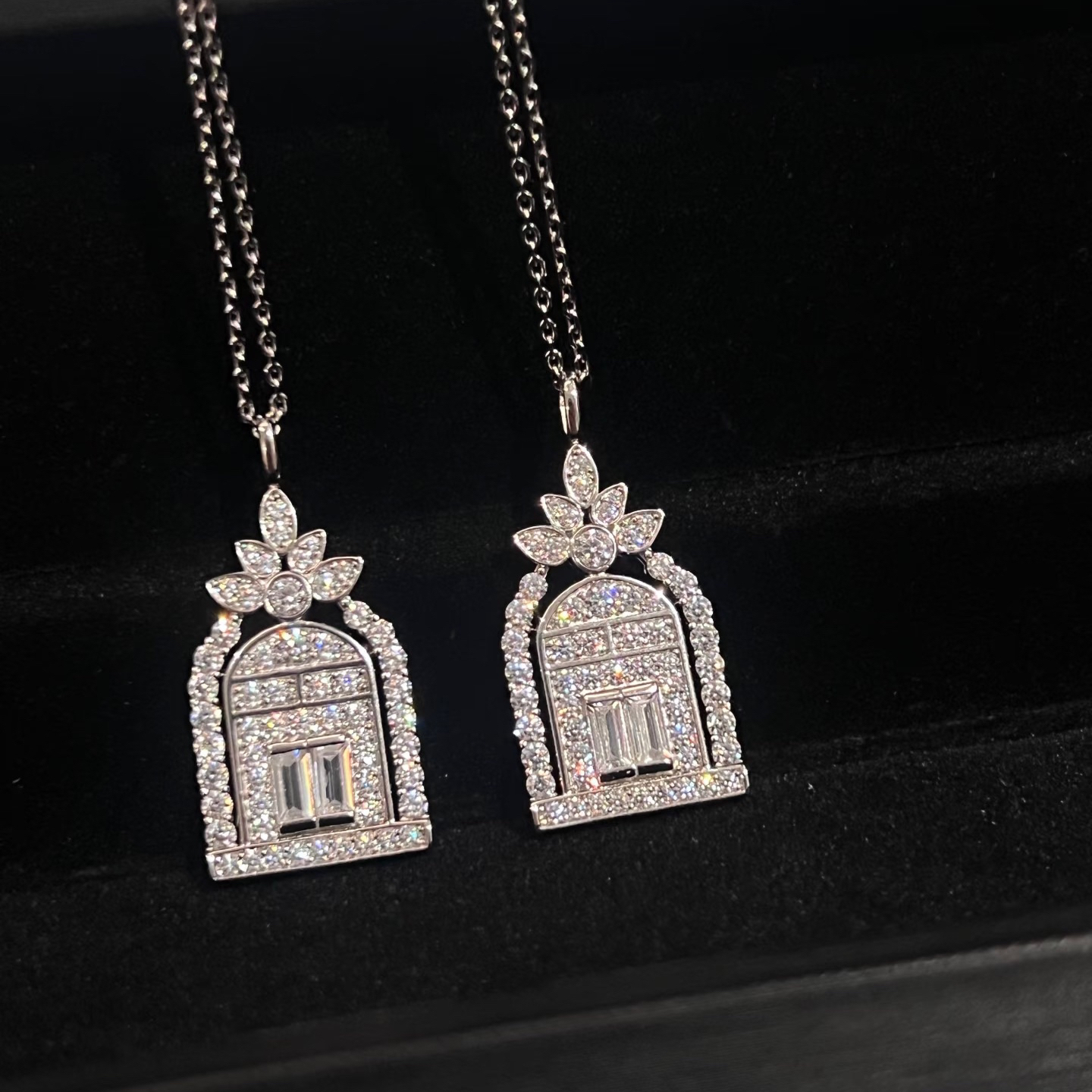 坠链均925银 【cq&shan儿专属】Hw金色幸福之门项链轻奢锁骨链吊坠