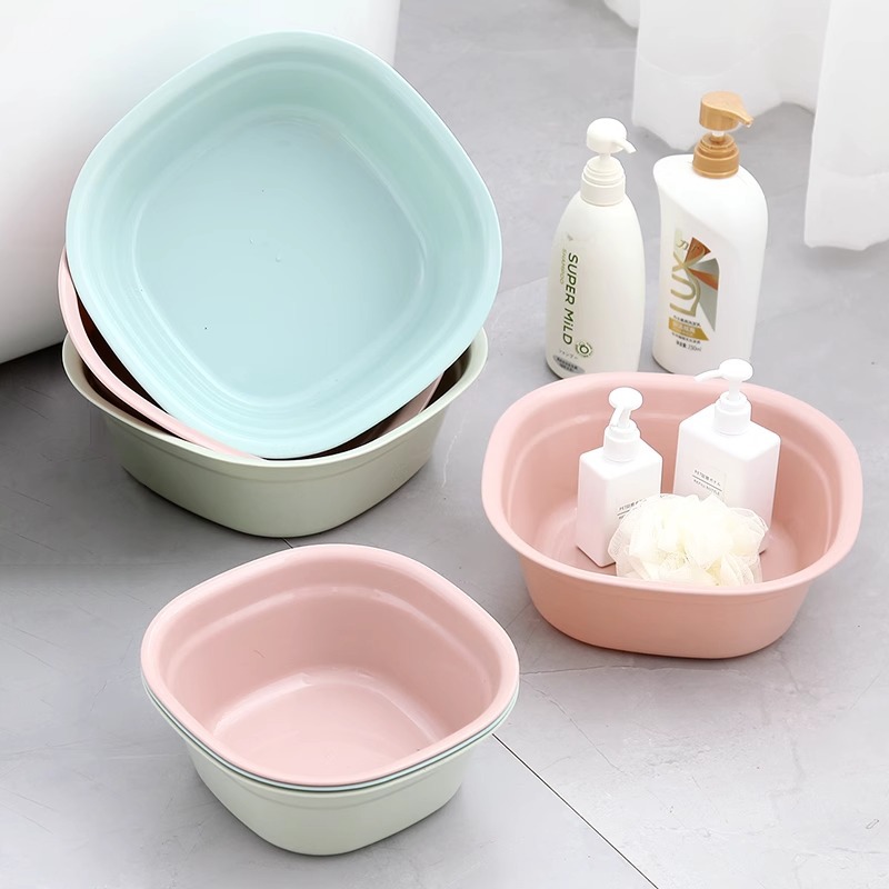 圆形方形加厚塑料盆脸盆大号家用洗菜盆洗衣盆婴不锈钢带盖洗菜盆