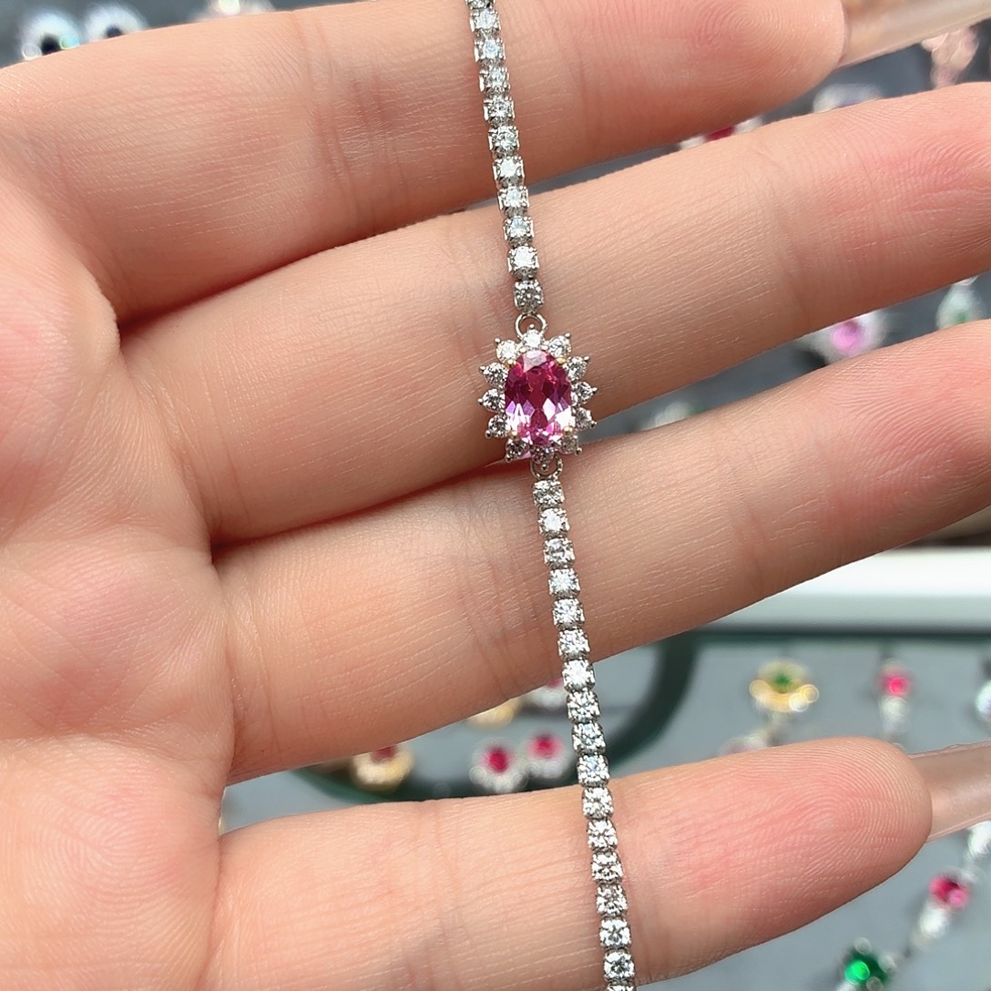 925银培育帕帕拉恰色粉蓝宝