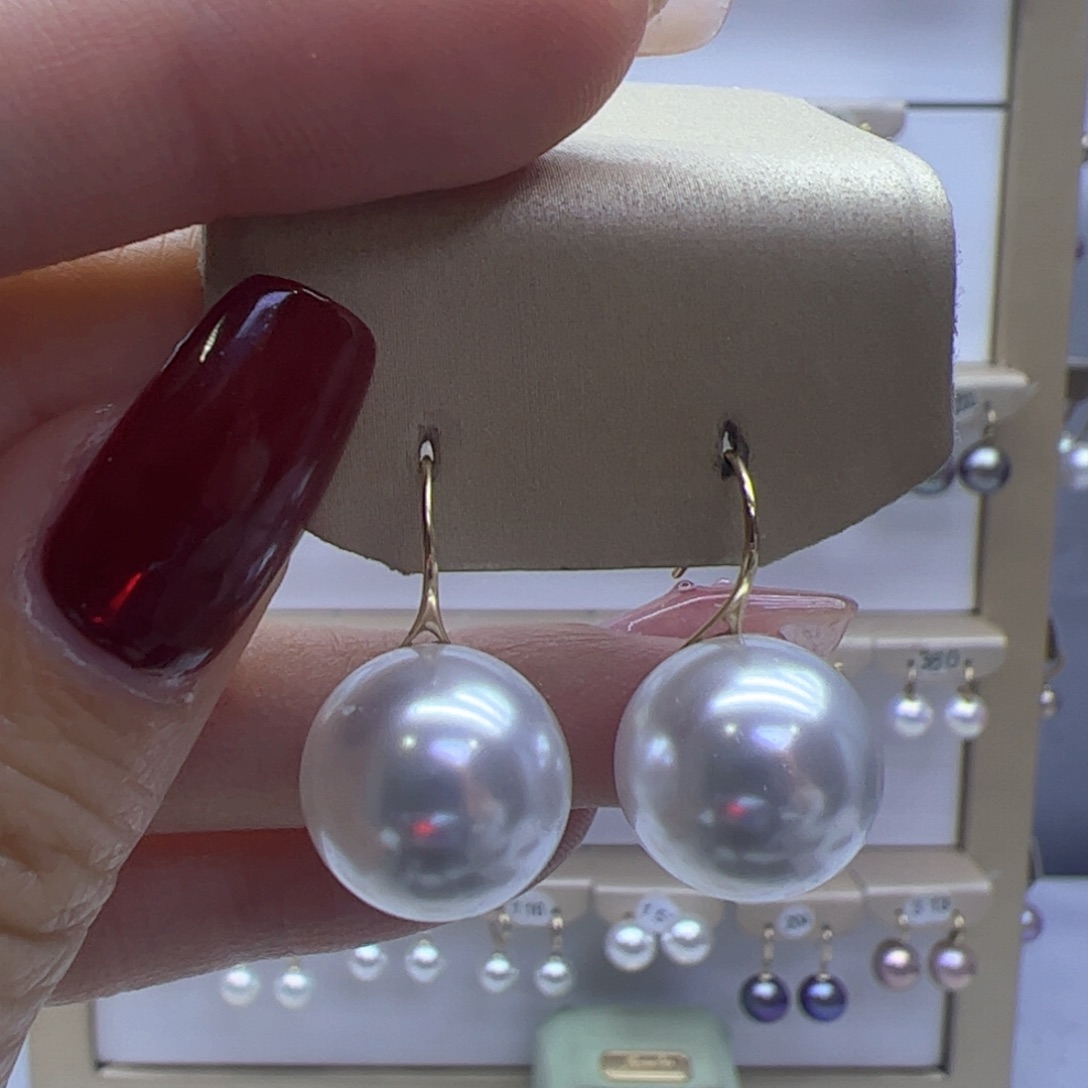 淡水珍珠耳饰18K金镶嵌