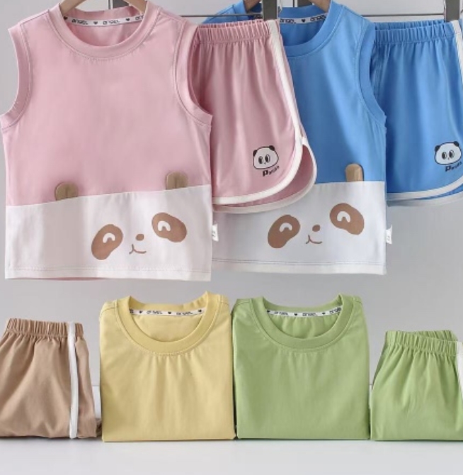 拉背心短裤儿童套装90