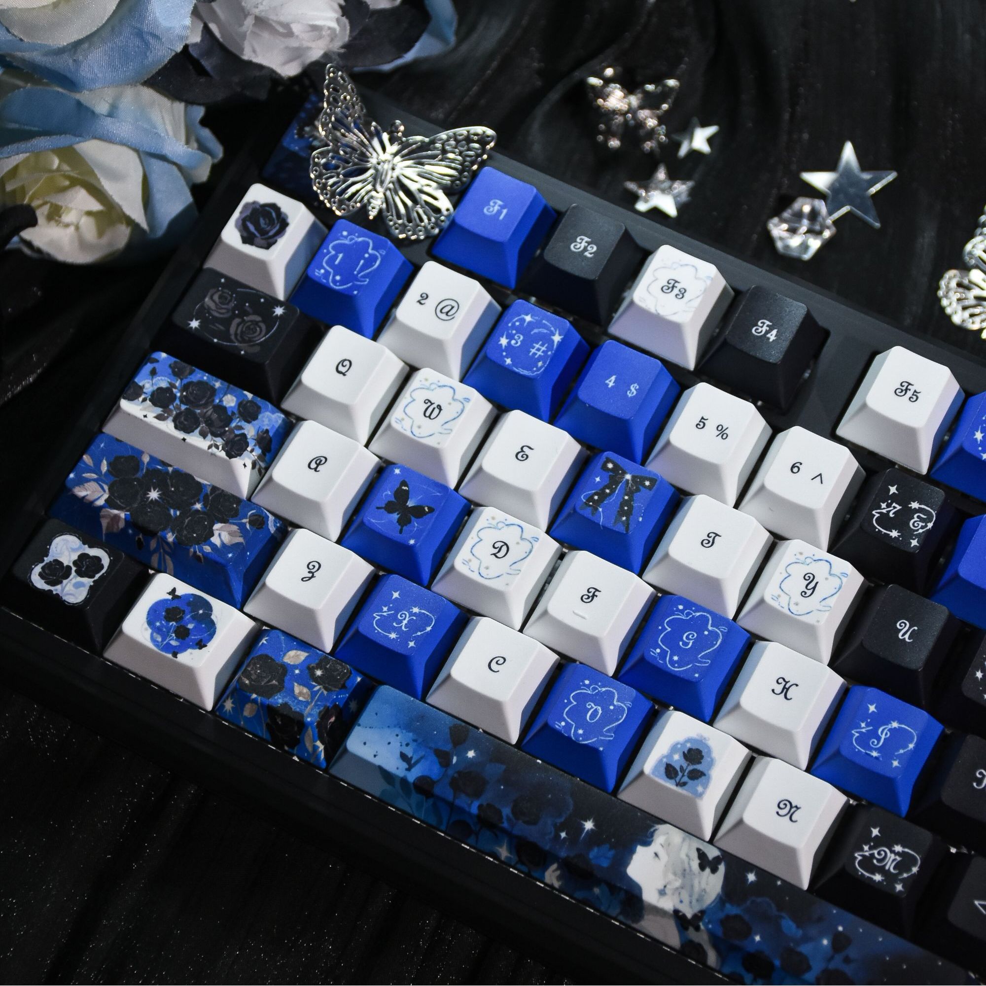 碎光拾梦蝴蝶主题原创键帽原厂高度客制化DIY适配机械键盘磁轴