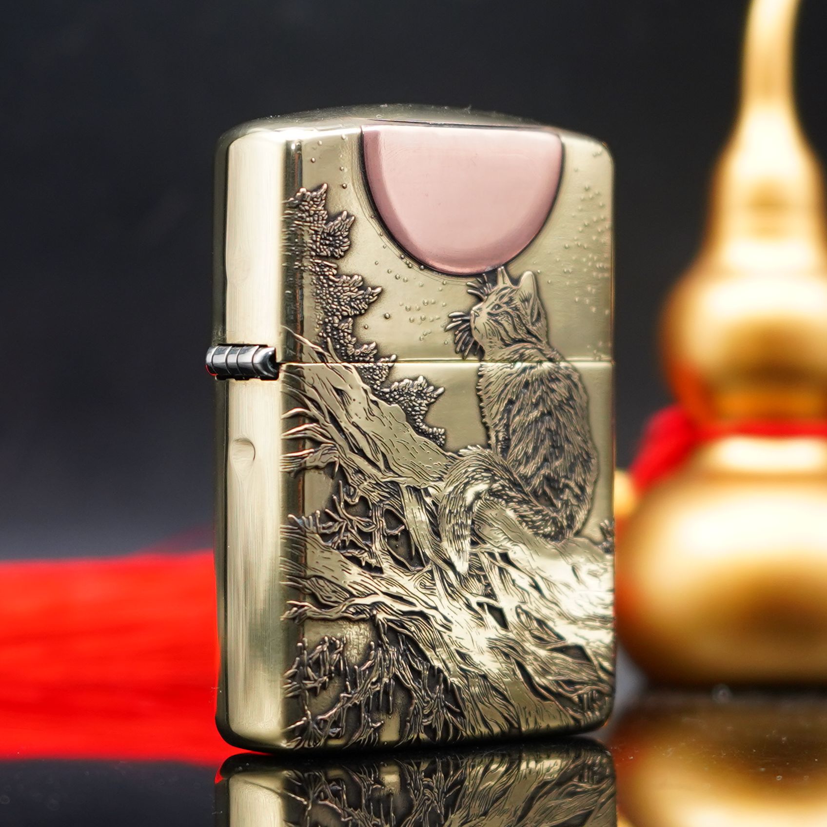 ZIPPO/之宝ZIPPO打火机 望月猫XF黄铜盔甲 DYJ1