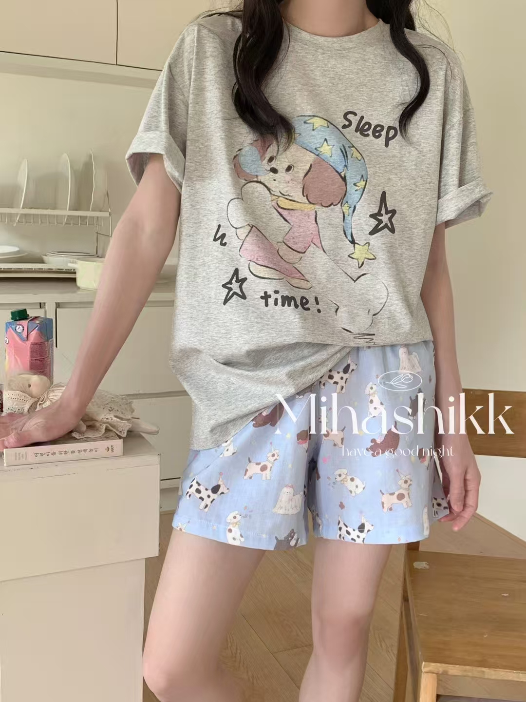 伊涵家晚安小狗宽松家居服