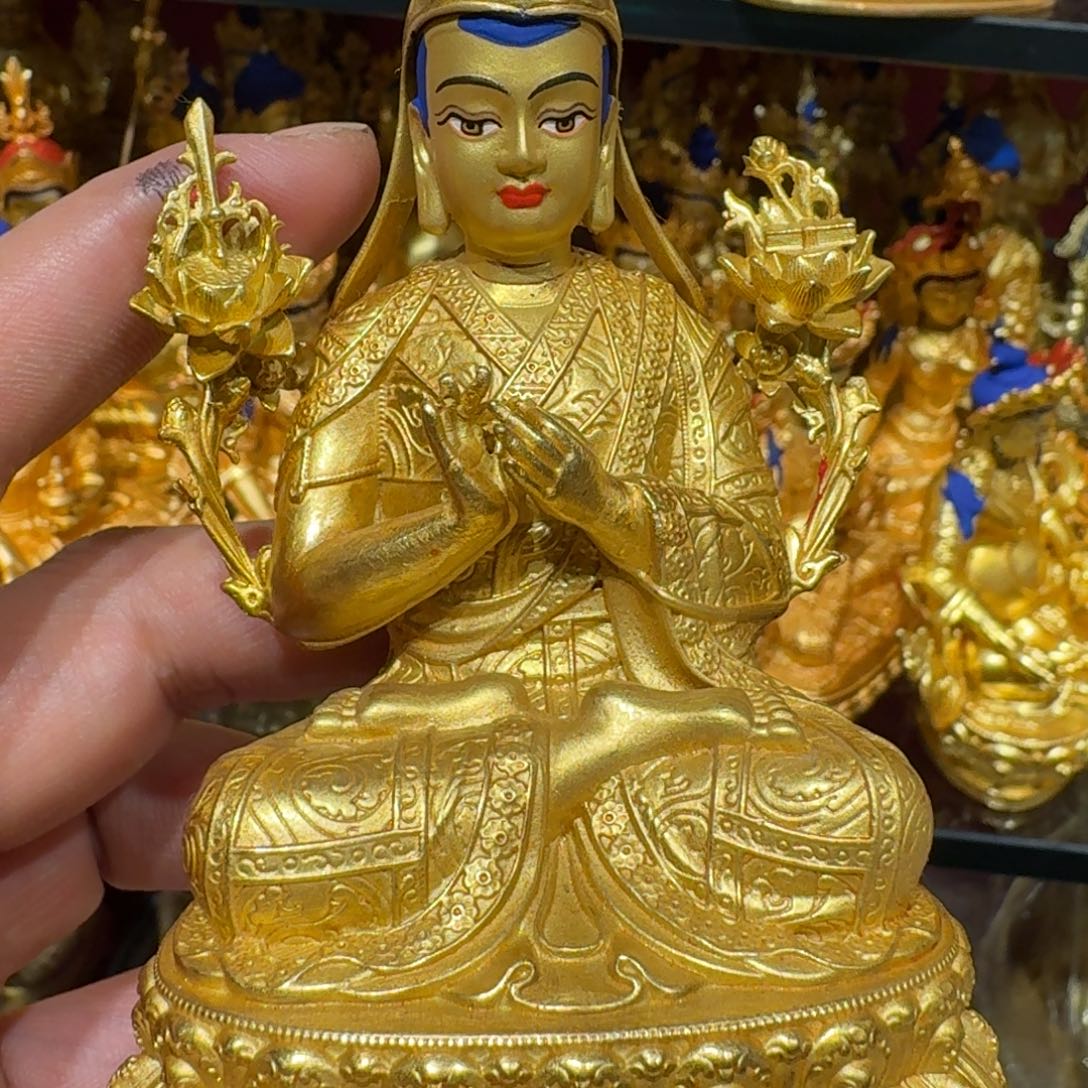 我***活黄铜3寸纯黄铜宗喀巴一尊