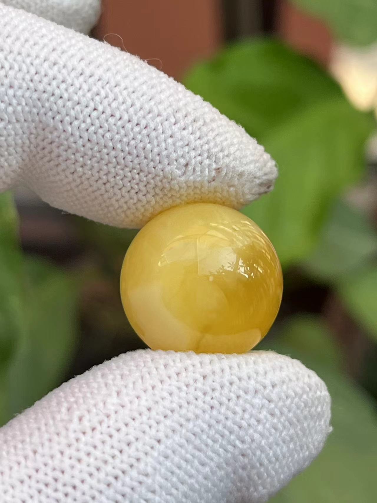 2081天然蜜蜡琥珀圆珠17mm