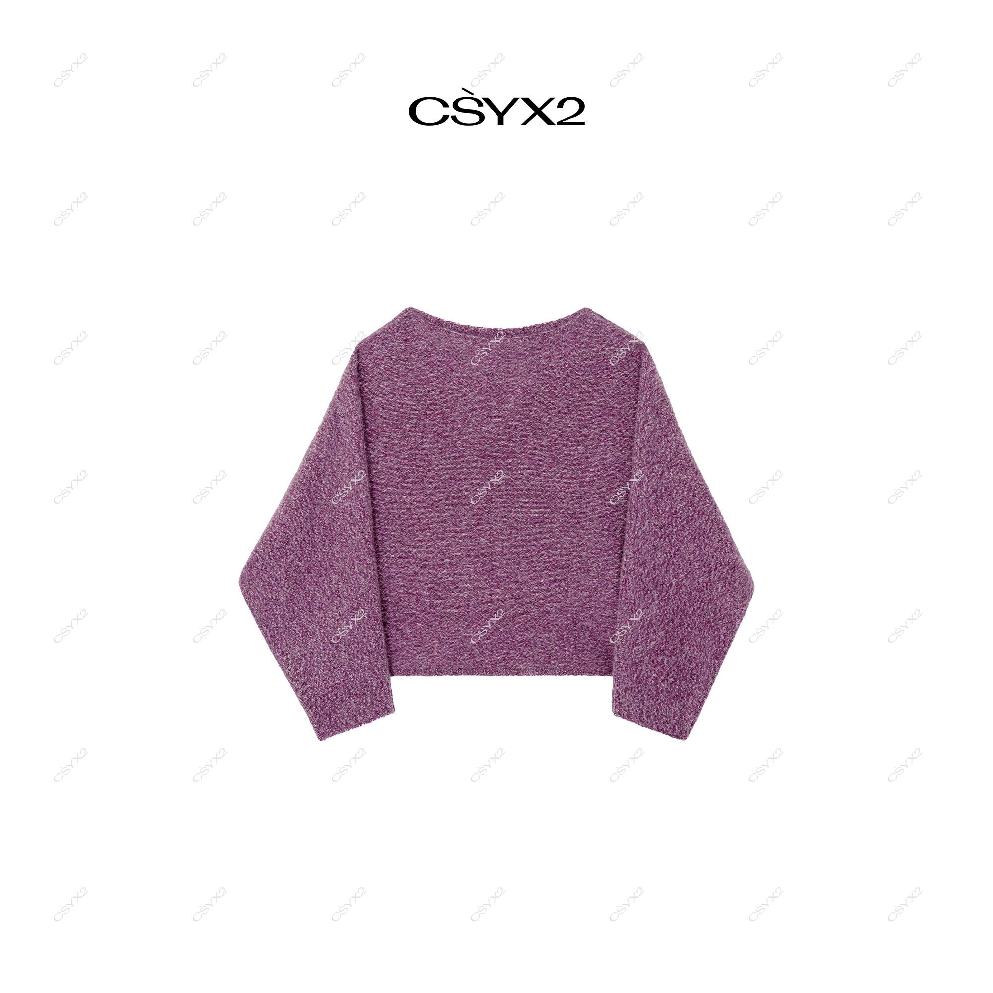 CsyX2-2025A/W“紫花纱”绵羊毛时尚套头针织毛衣CZ4DM007