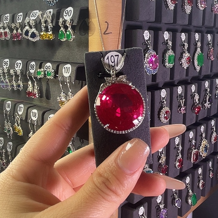 颈饰银S925镶嵌碧玺