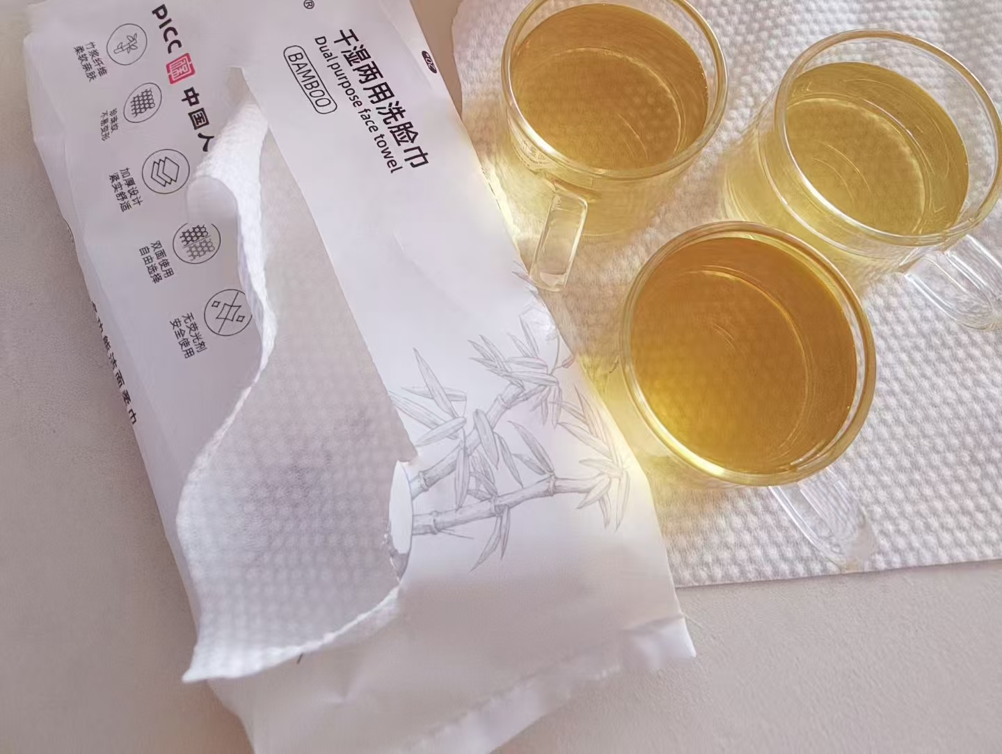 60抽/包竹纤维干湿两用洗脸巾抗过敏柔软护肤双面加厚竹纤维柔巾