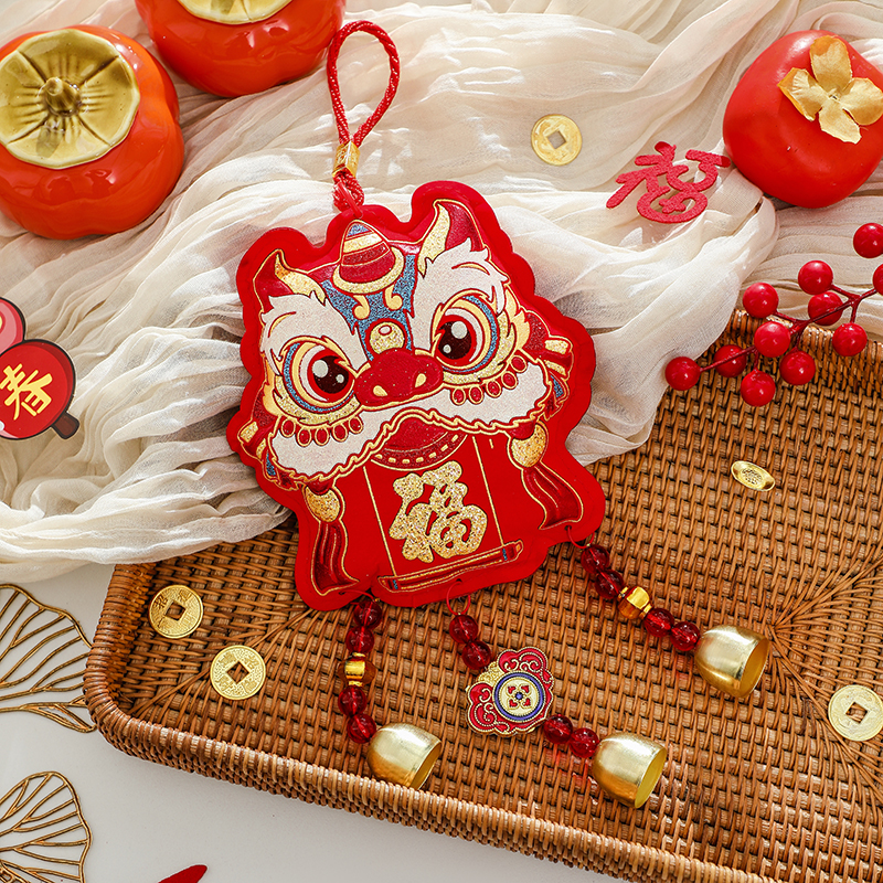 【醒狮铃铛挂件】卡通可爱节日装饰品