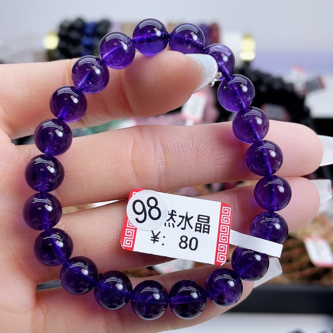 水晶手链未镶嵌紫水8mm+