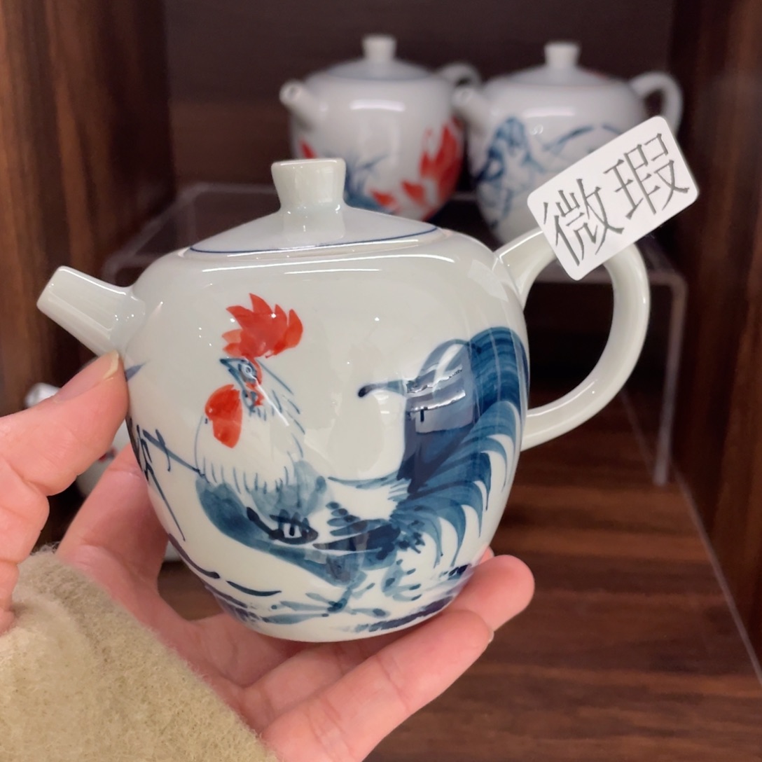 微瑕纯手绘釉下彩