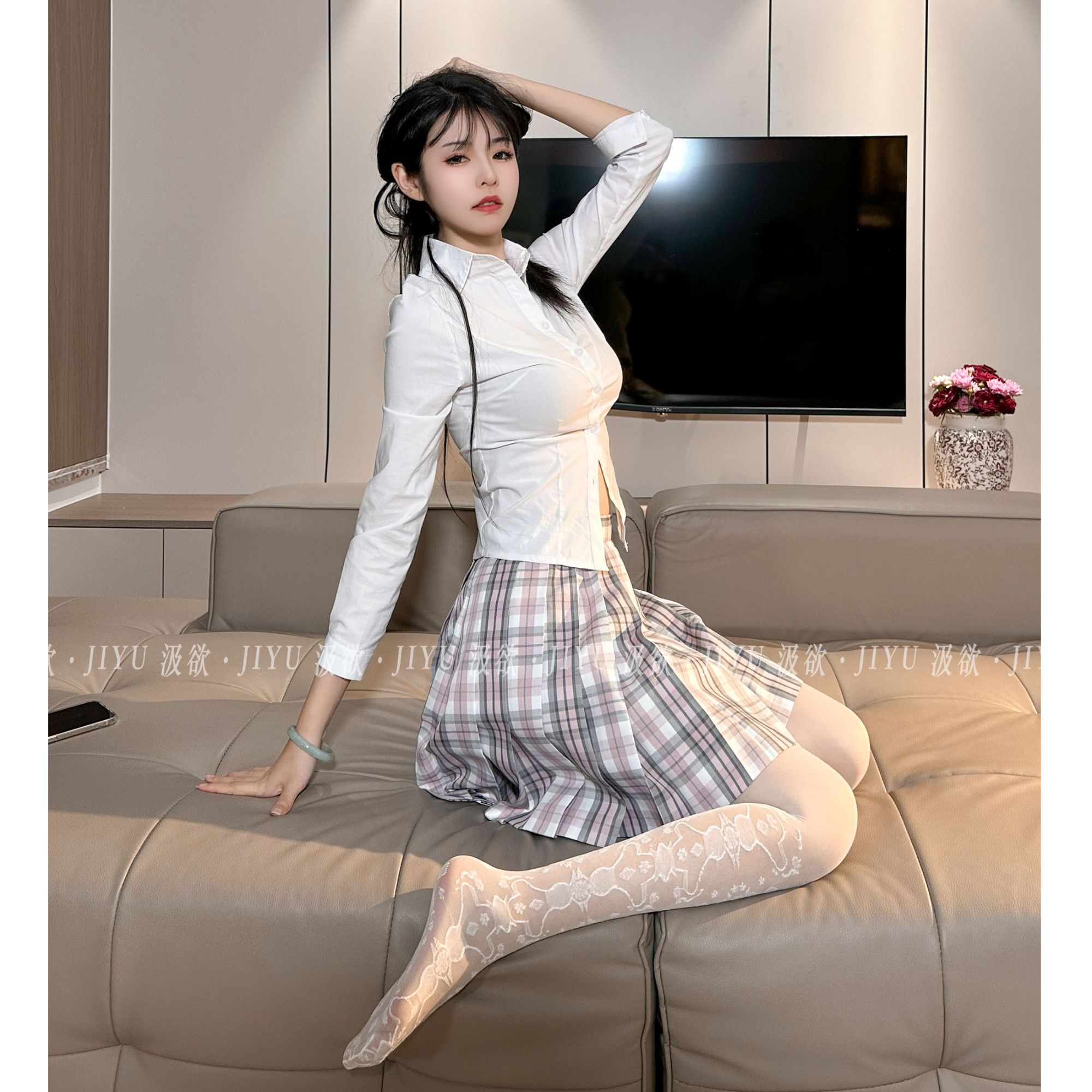 「维纳斯」优雅镂空花卉提花薄款丝袜性感花纹时尚白色肤色连裤袜