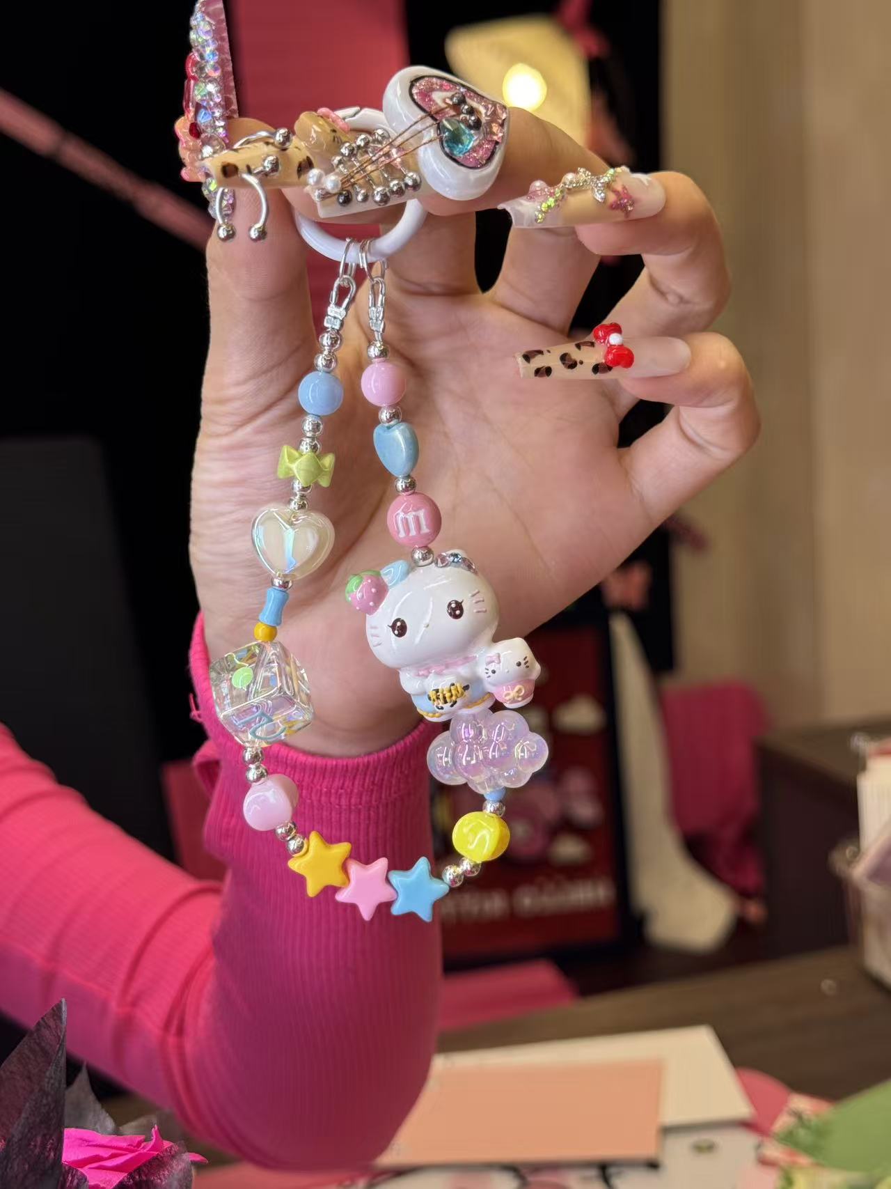 精致串珠相机链可当作钥匙扣可爱又实用