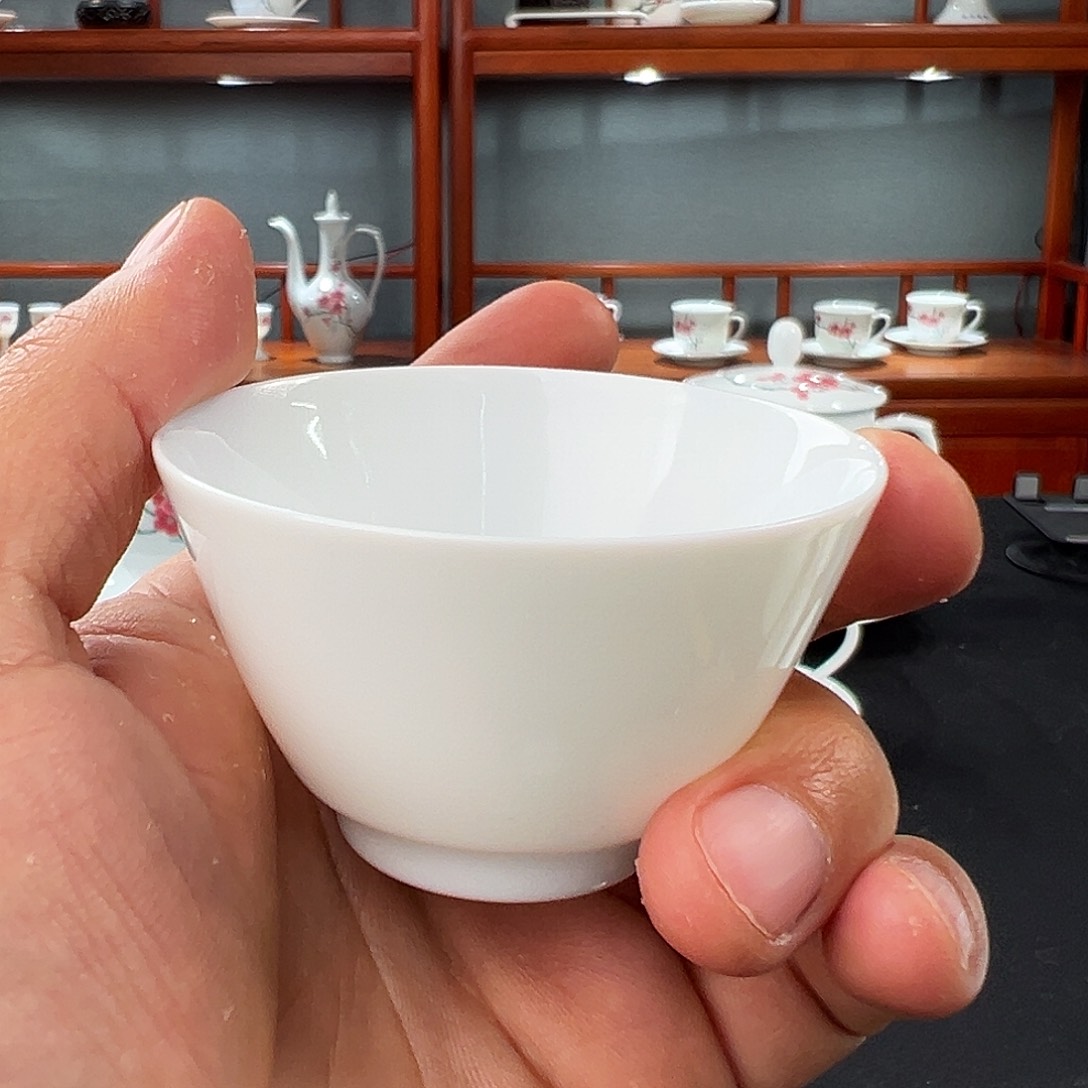 柴窑素胎马蹄杯带底款