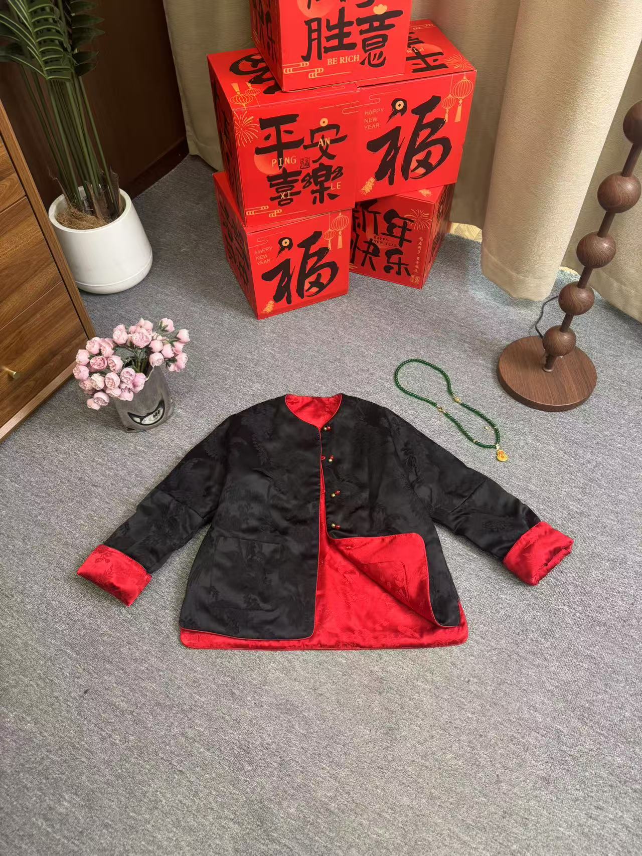 【瑾西】新中式人丝提花两面加棉冬季外套独特初冬新款上衣