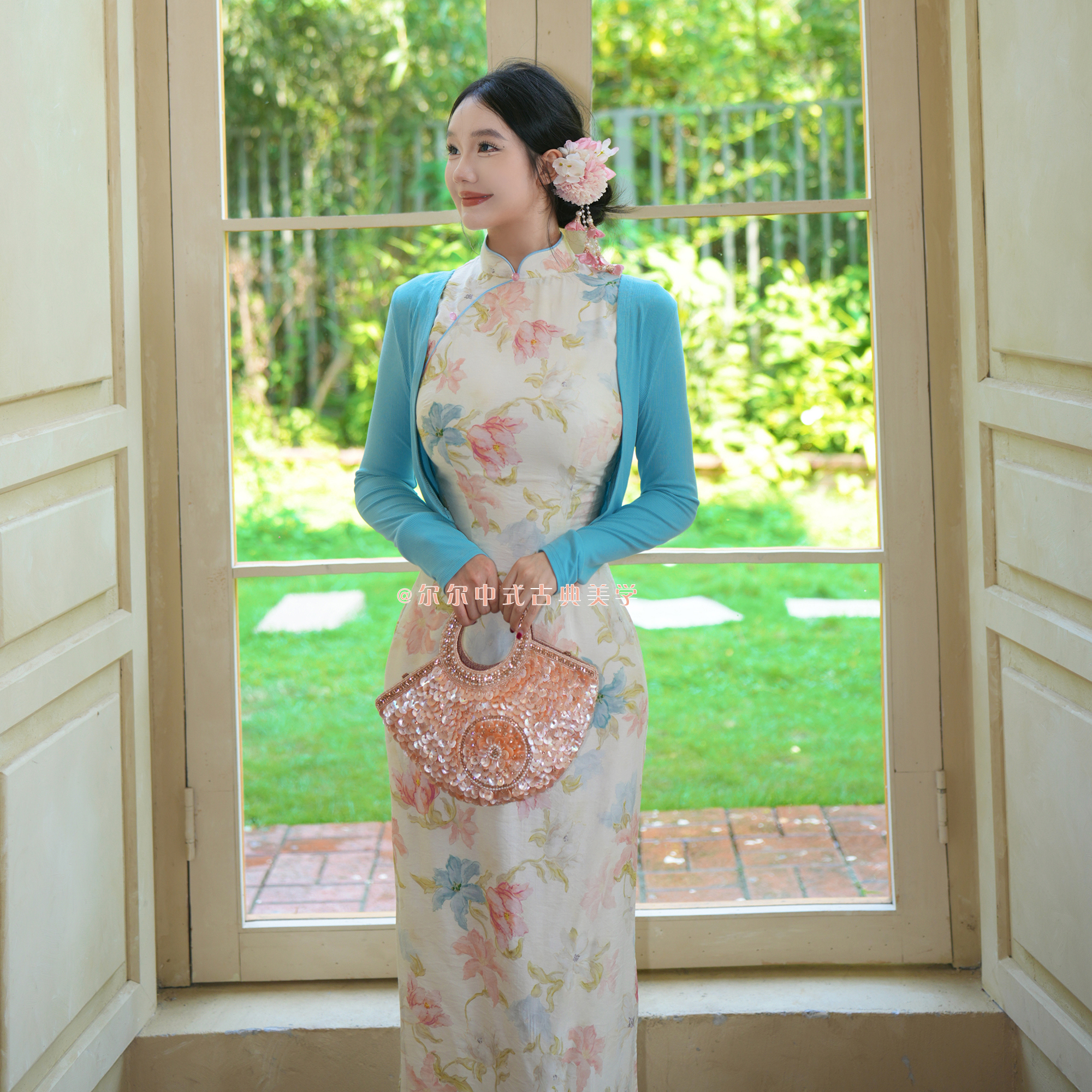 【尔尔古典美学】新中式清晰雅致温柔旗袍【春和景明】夏季修身收腰