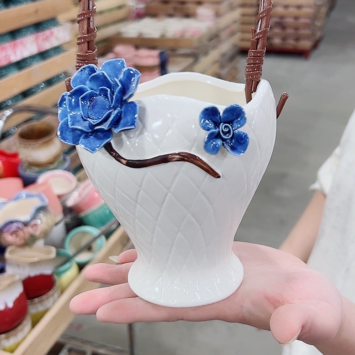 有孔.凑满10元发货多肉陶瓷花盆！