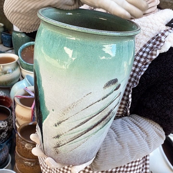 紫砂花盆瑕疵口20高31瑕疵