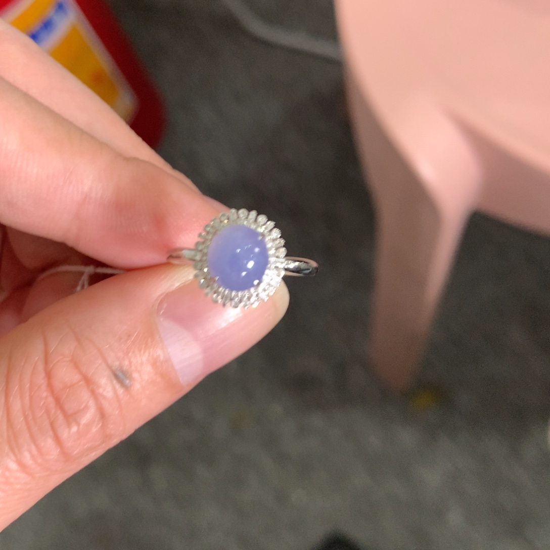 翡翠18K金镶嵌戒指翡翠