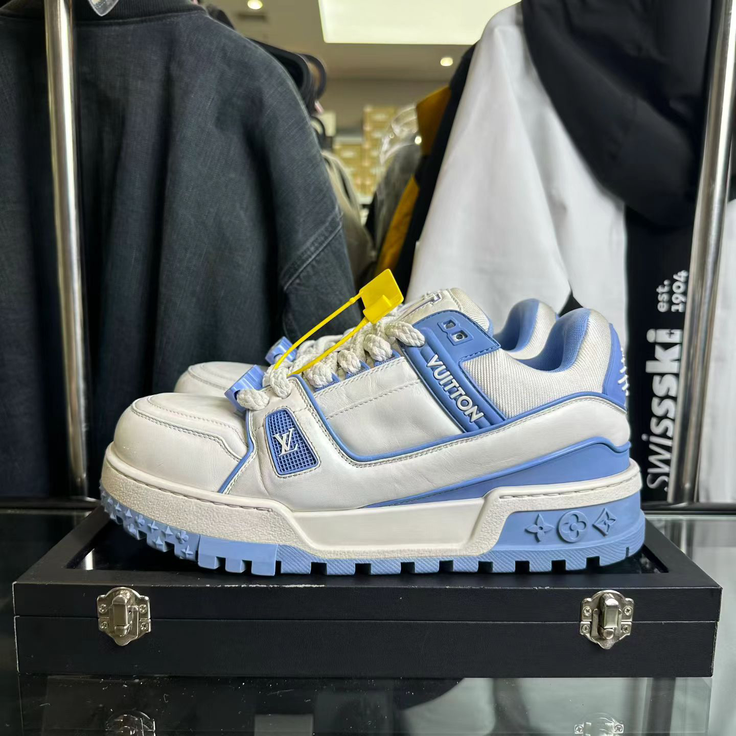 99新 LouisVuitton/路易威登 42码/时尚/trainer maxi白蓝胖丁