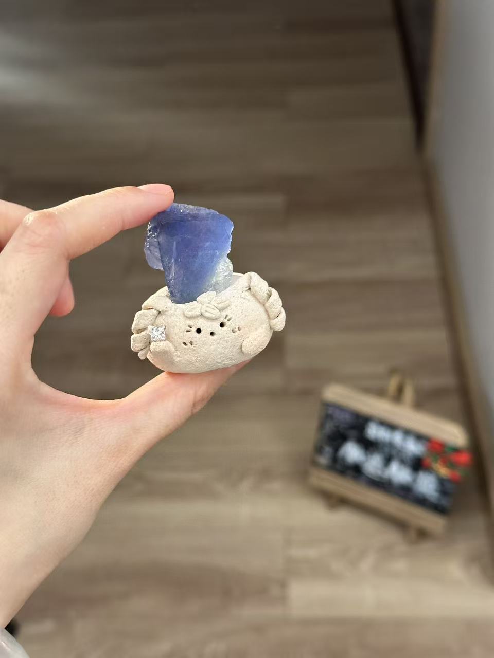 水晶小豆丁可爱蓝盈石