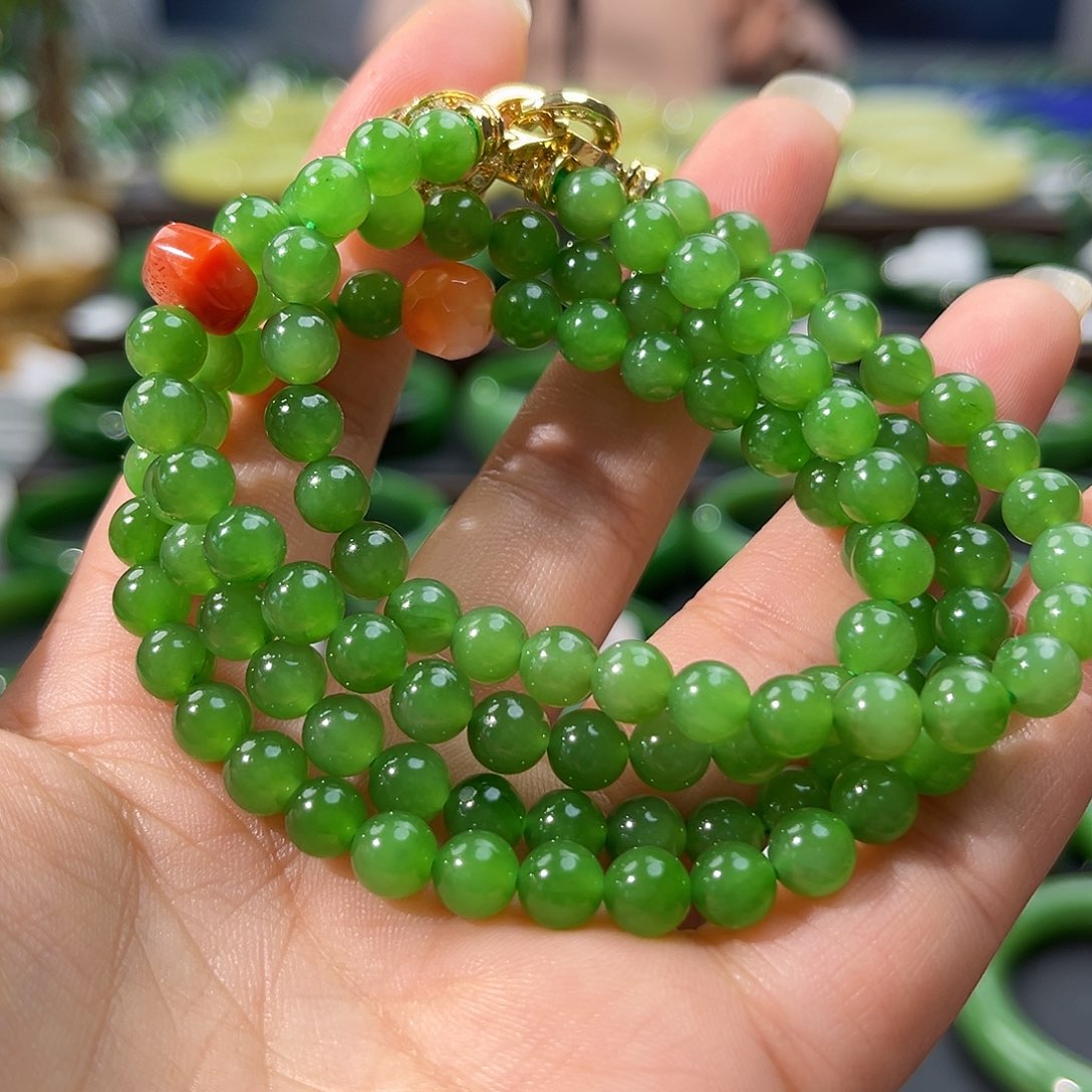 和田玉（碧玉）毛衣链未镶嵌