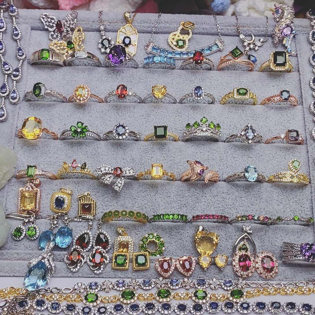 紫晶耳饰银S925镶嵌席*