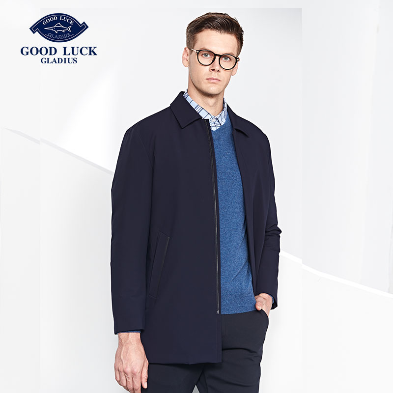 德鲨冬季新款男青年时尚可脱卸帽休闲男装保暖外套FR15609-831