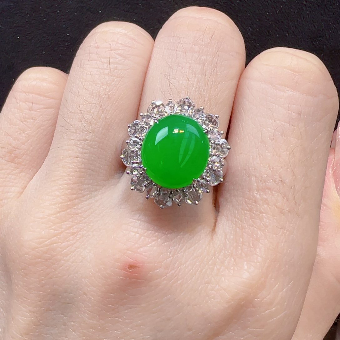 翡翠戒指18K金镶嵌?****?戒指