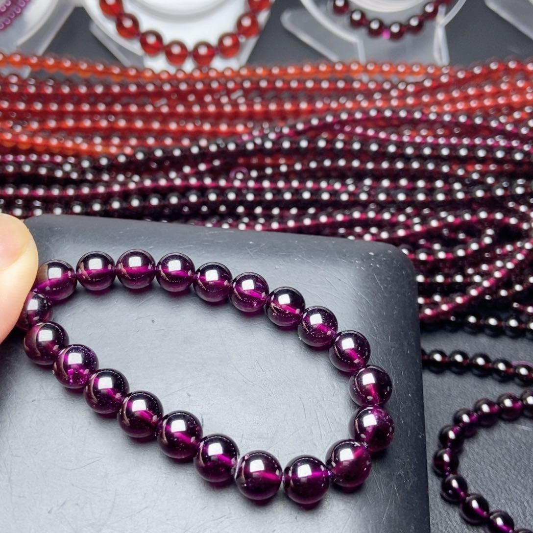 未镶嵌手链石榴石厌*8冷紫毕业级