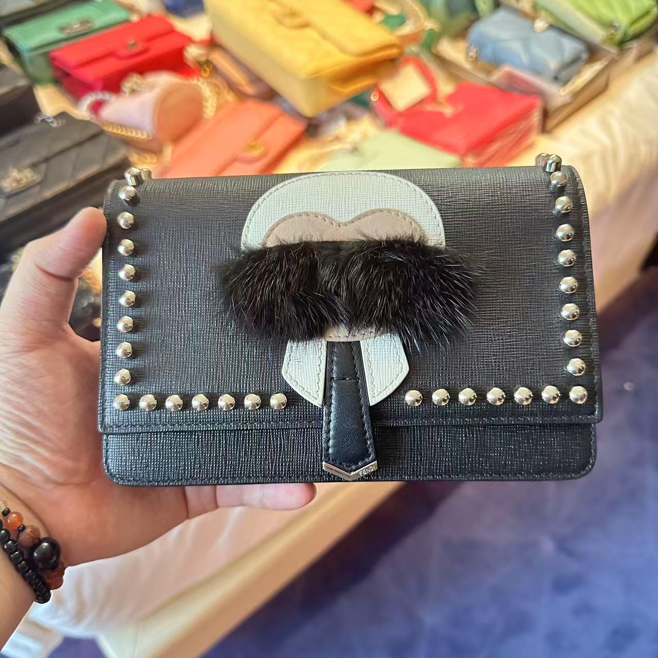 95新 FENDI/芬迪 小老头单肩斜挎包