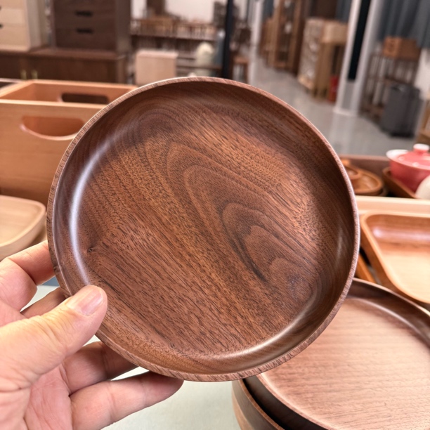 （开播浮力）北美黑胡桃木木质圆盘家用简约