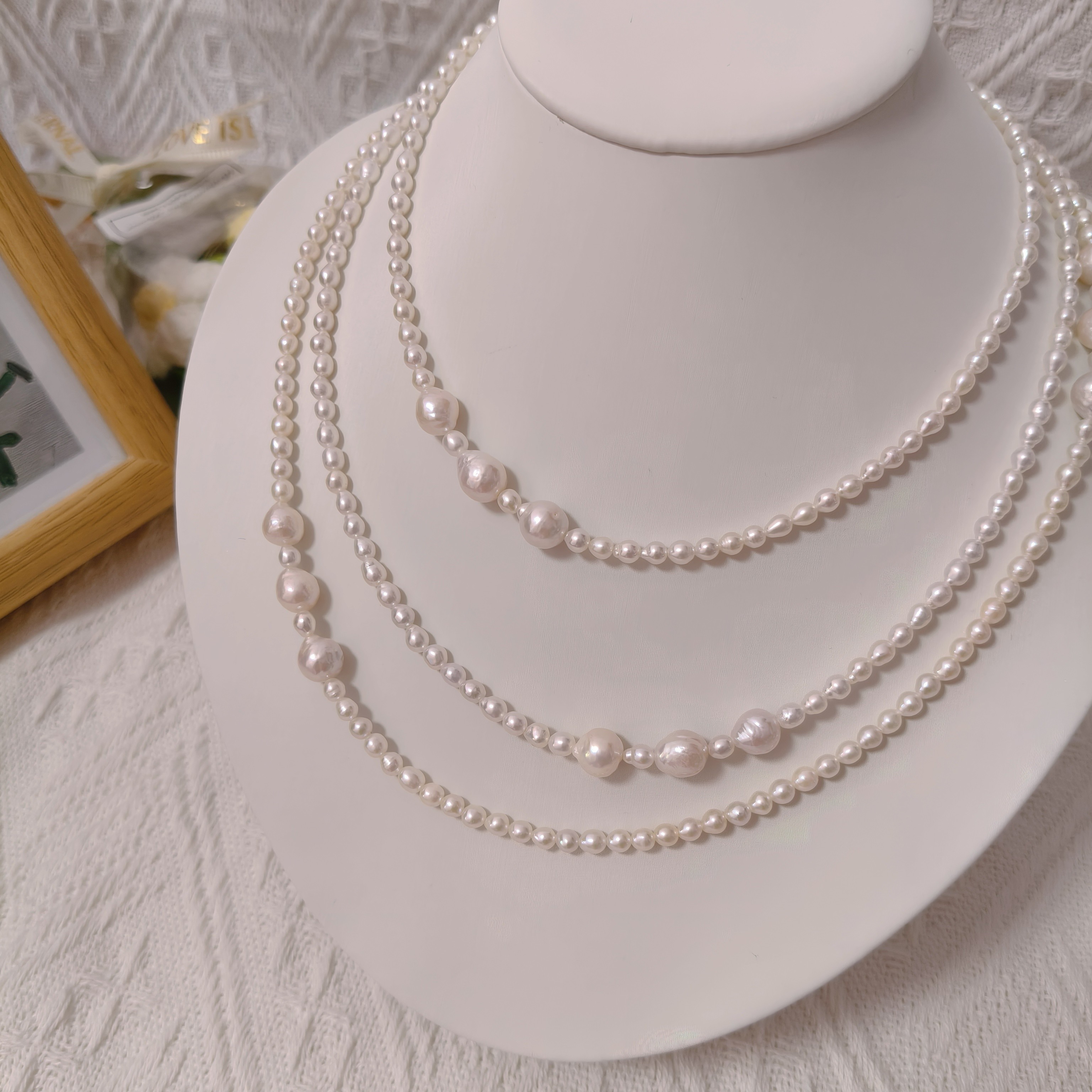 199，天然淡水珍珠毛衣链，一米三