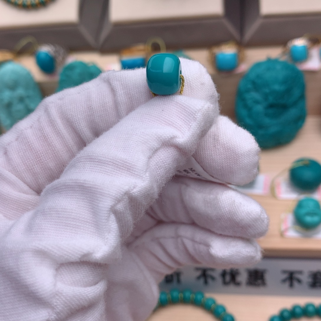 未镶嵌绿松石珠宝奇石9.9*8