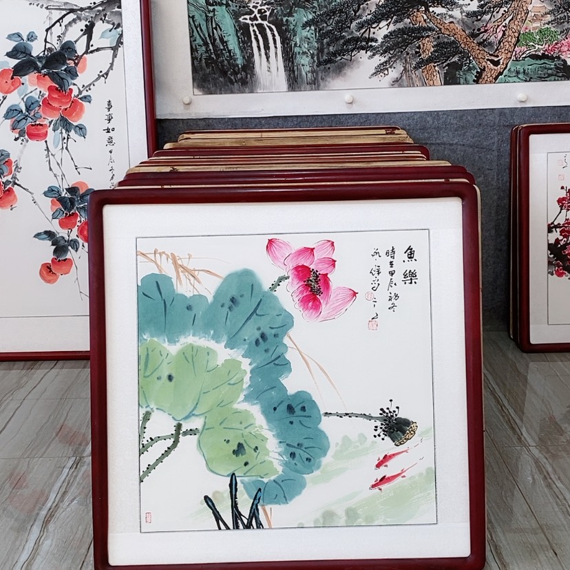 【闪购商品】国画书画作品带框65×65厘米