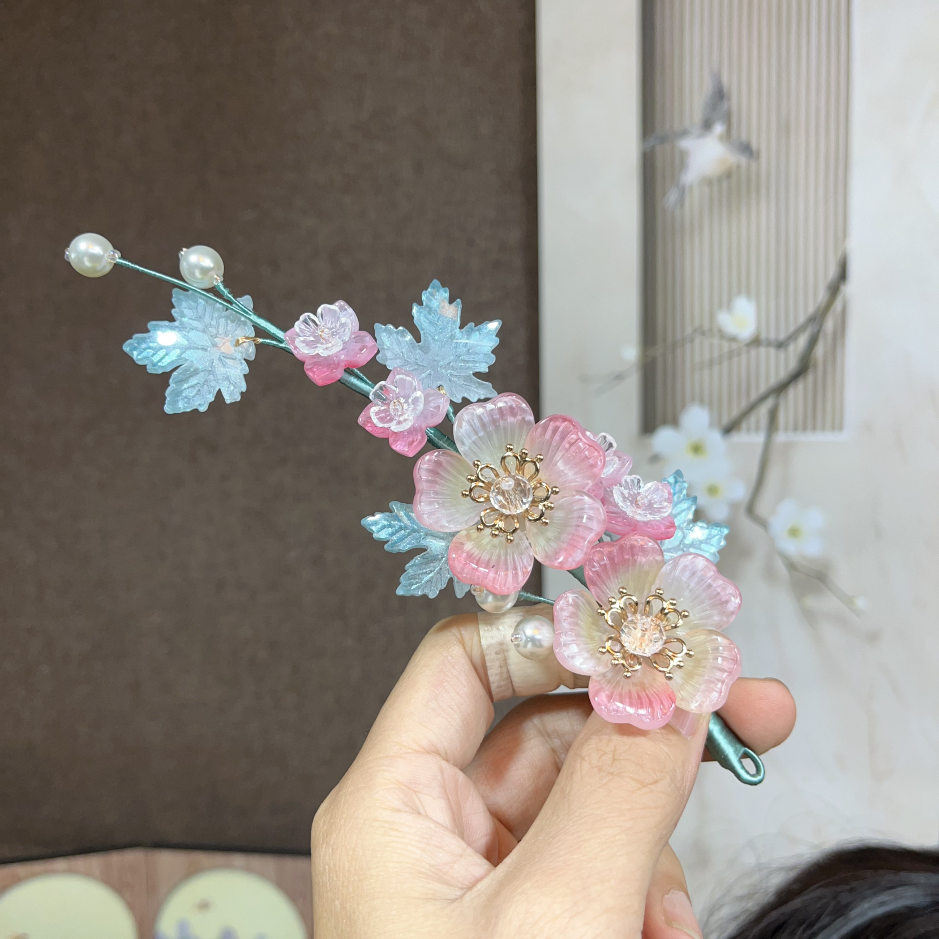 550琉璃软簪 发饰汉服古风旗袍盘发头饰簪发花朵