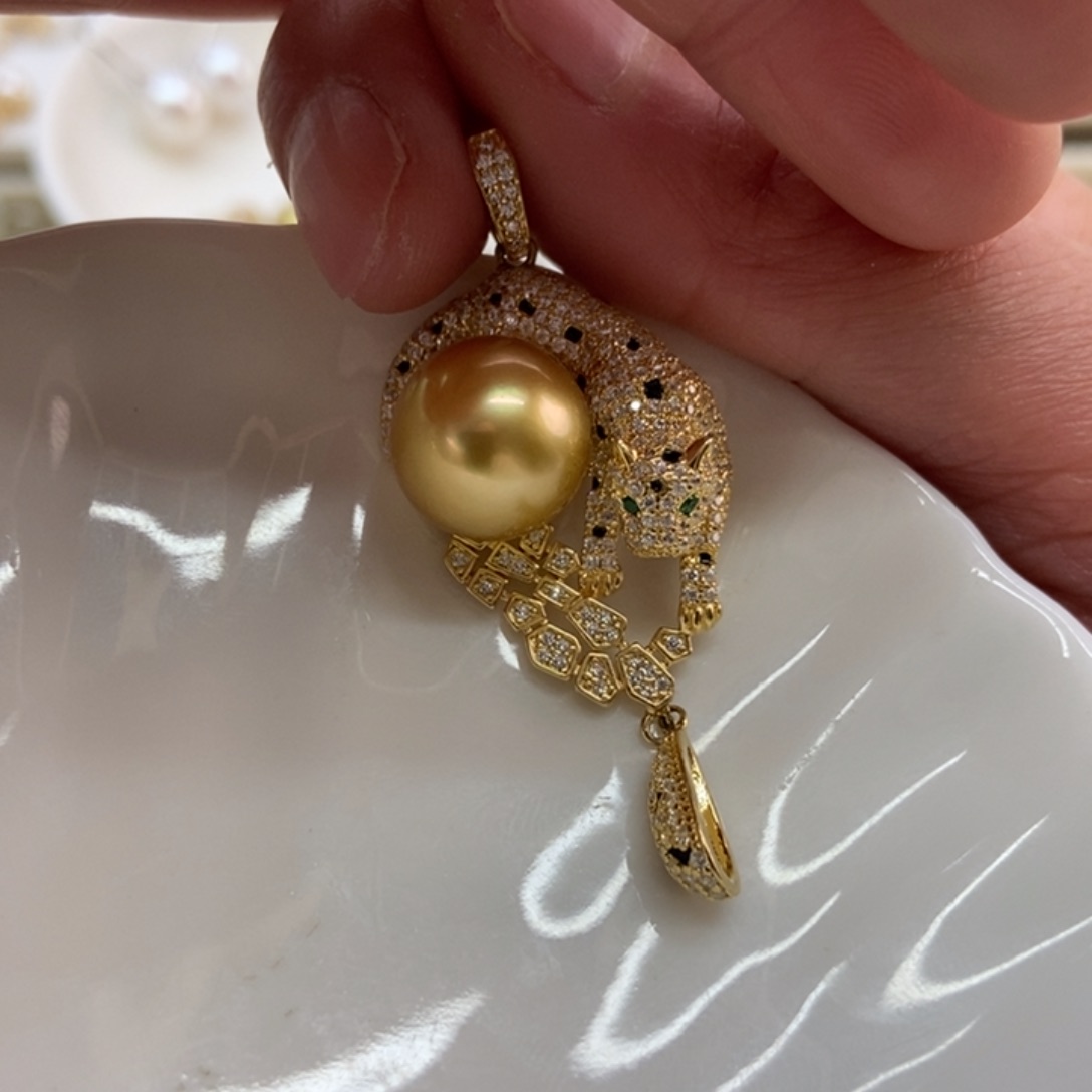 海水珍珠吊坠(不含链)银S925镶嵌