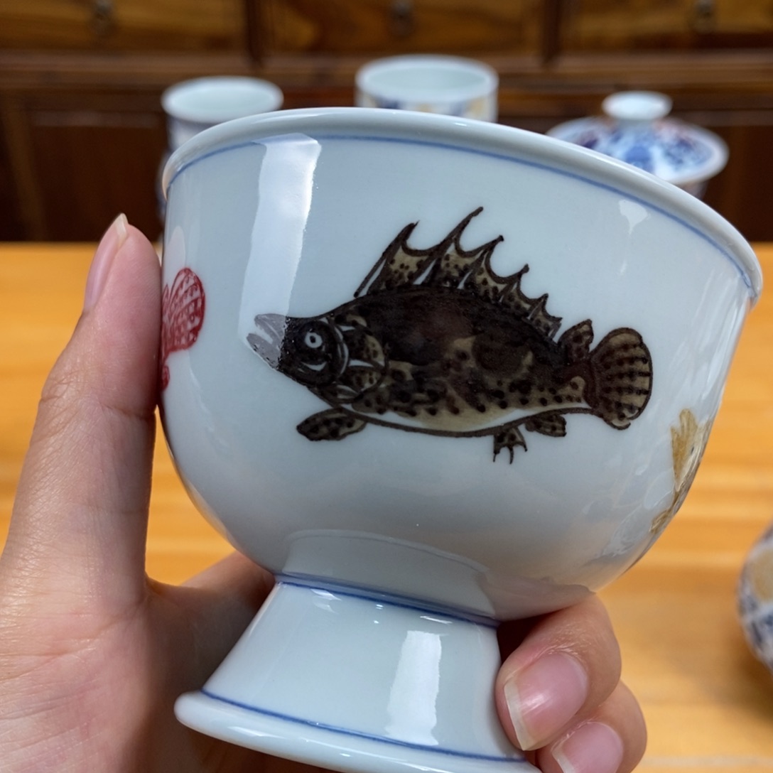 手绘现代茶具非古董